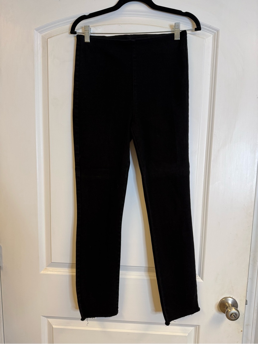 Frank & Eileen Black Wicklow Italian Performance Twill Pants Raw Hem